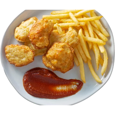 Petto di pollo con patatine fritte