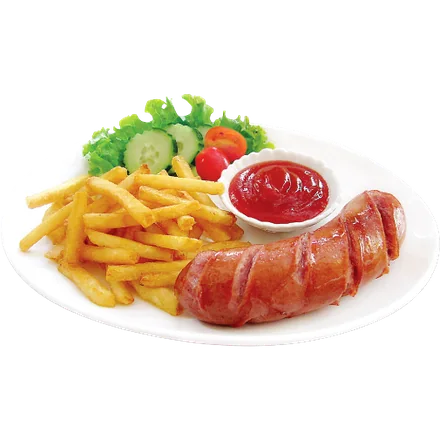 Wurstel con patatine fritte
